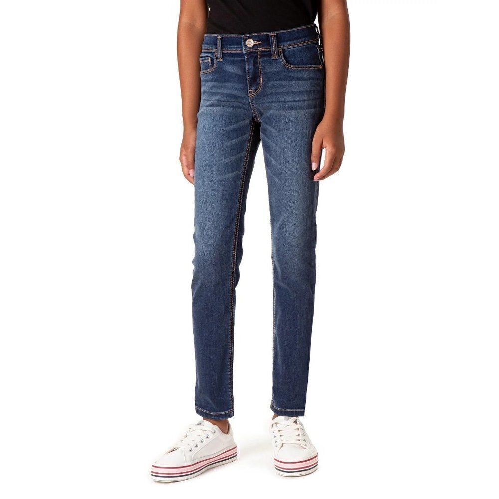 Jordache Girls Skinny Jeans, Mid Rise, Medium Wash Blue Size 14T